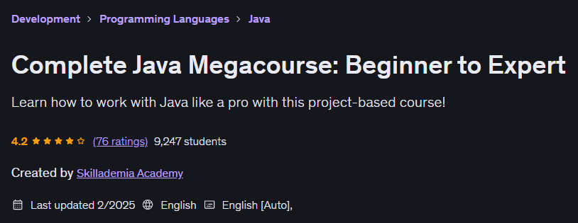Pictures · Complete Java Megacourse: Beginner to Expert 2025-2
