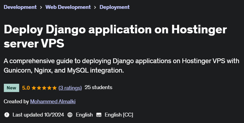 Pictures · Udemy — Deploy Django application on Hostinger server VPS 2024-10