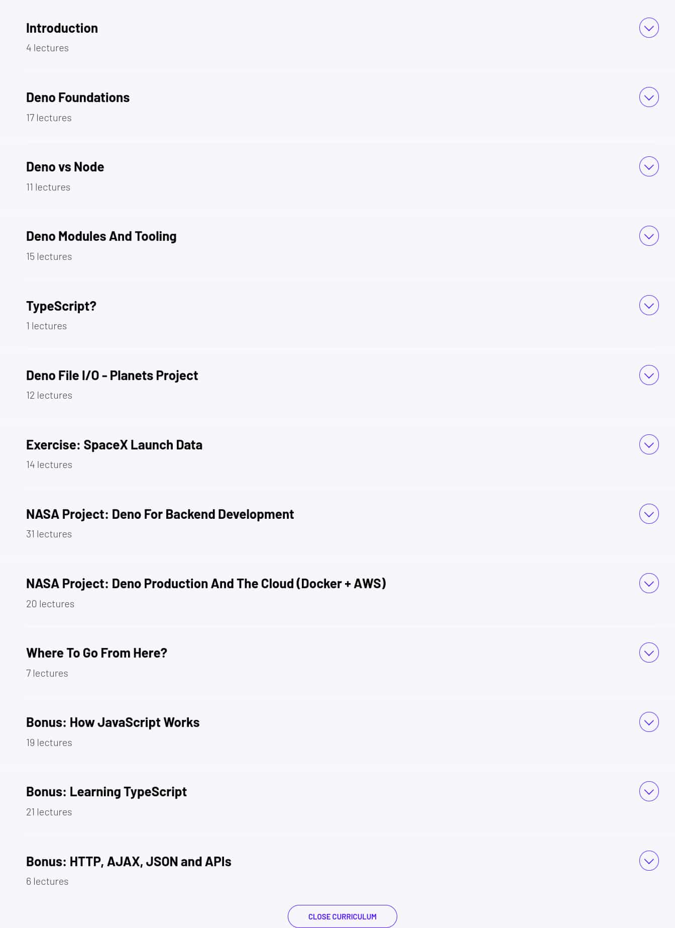 Course topics · ZeroToMastery — Deno: The Complete Guide 2025-4