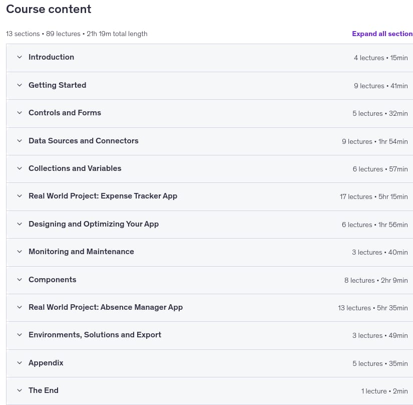 Temas del curso · Introducción a Microsoft Power Apps 2026De cero a héroe 2026-3