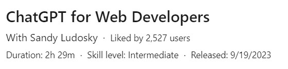 Pictures · LinkedIn — ChatGPT for Web Developers 2023-9