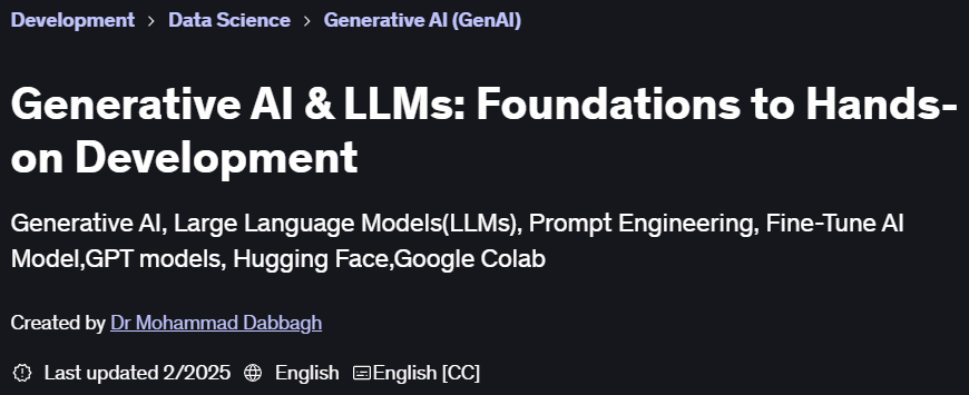 Pictures · Generative AI & LLMs: Foundations to Hands-on Development 2025-1