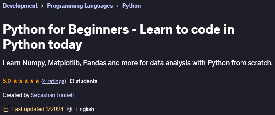 Pictures · Python for Beginners – Learn to code in Python today 2024-1