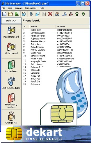 Pictures · Dekart SIM Manager 3.3