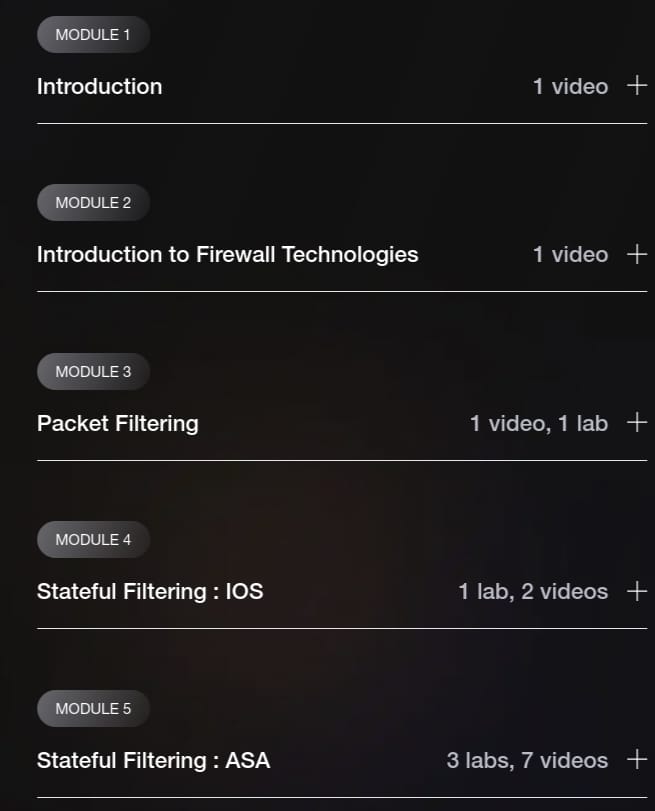Course topics · INE — Cisco Firewall Technologies for Beginners 2022-2