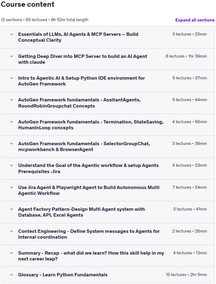 کورس کے موضوعات · سیکھیں ایجنٹ پر مبنی مصنوعی ذہانت - Multi-Agent Automation Workflows کی تعمیر 2025-7