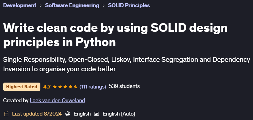 Pictures · Write clean code by using SOLID design principles in Python 2024-8