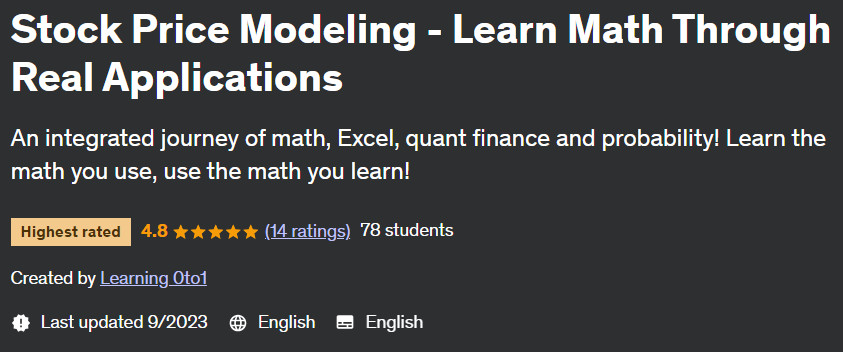 Pictures · Udemy — Stock Price Modeling – Learn Math Through Real Applications 2023-9