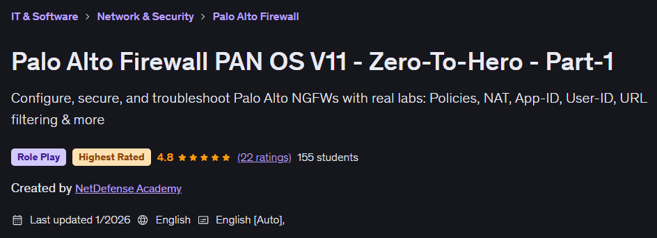 الصور · Palo Alto Firewall PAN OS V11 – Zero-to-Hero – الجزء الأول1 2026-1