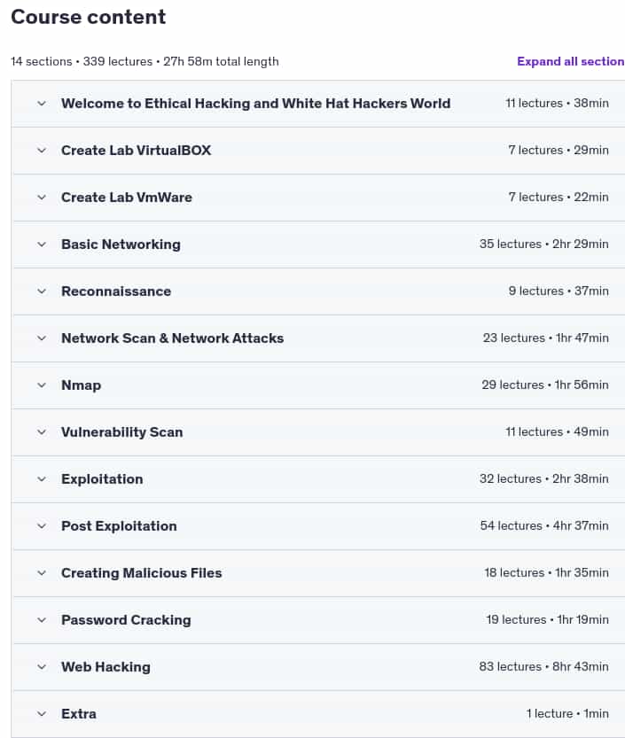 Course topics · Ethical Hacking & Penetration Testing with Metasploit 2025-6
