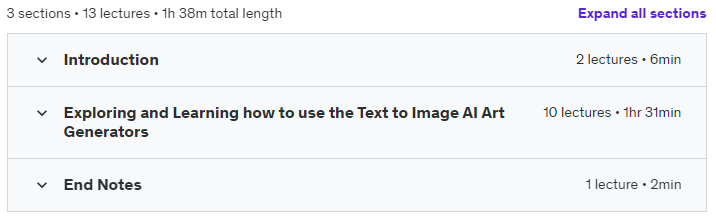 Course topics · 10 in 1 Course : Text to Image AI Art Generators Masterclass 2023-5