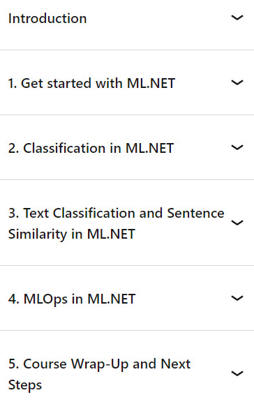 Course topics · Natural Language Processing with ML.NET by Microsoft Press 2024-5