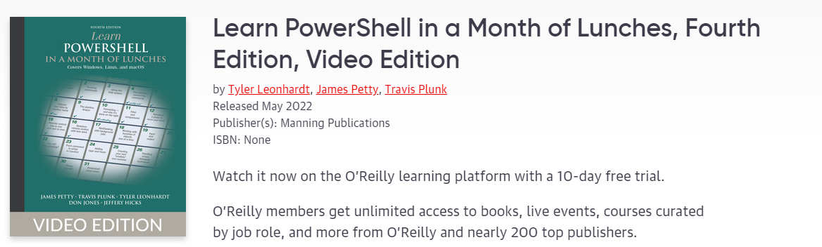 Pictures · Oreilly — Learn PowerShell in a Month of Lunches, Fourth Edition, Video Edition 2022-5