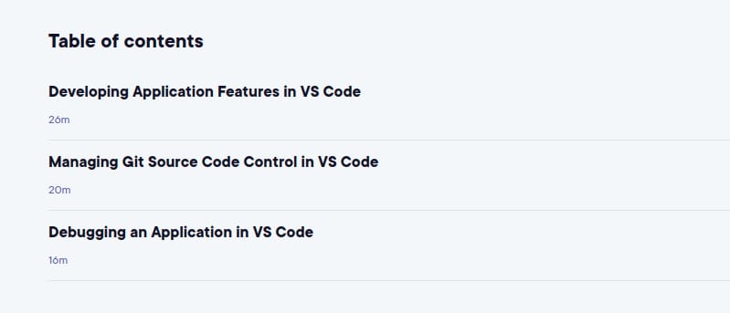 Course topics · VS Code: Productivity and Customization 2025-7