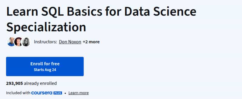Pictures · Coursera — Learn SQL Basics for Data Science Specialization 2025-8