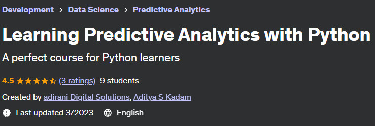 Pictures · Learning Predictive Analytics with Python 2023-3