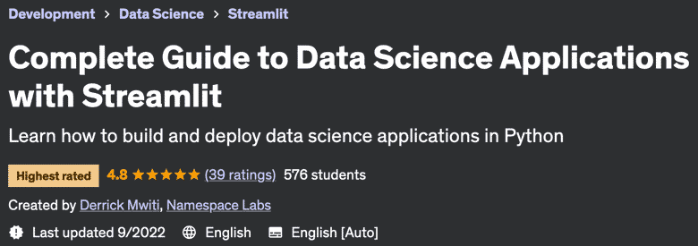Pictures · Udemy — Complete Guide to Data Science Applications with Streamlit 2021-1