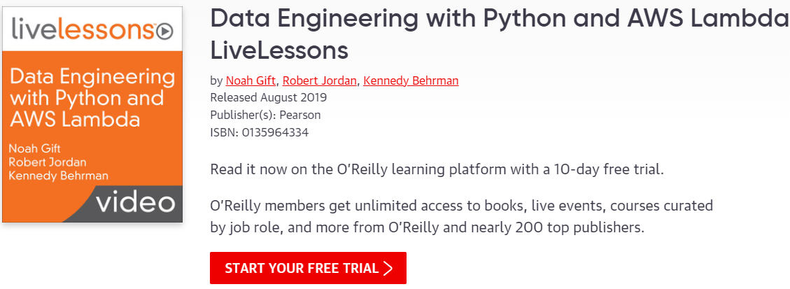Pictures · Oreilly – Data Engineering with Python and AWS Lambda LiveLessons 2023-9