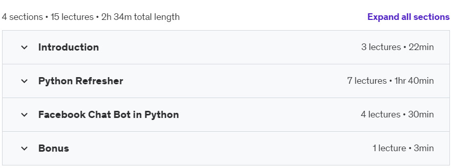 강좌 주제 · 배우기 Python 프로그래밍 : Facebook ChatBot 앱을 구축함으로써 2024-5