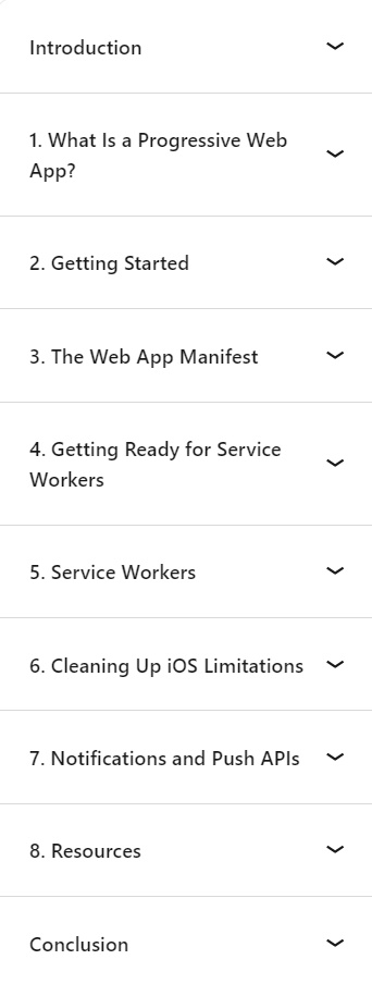 Course topics · JavaScript: Progressive Web Applications 2018-10