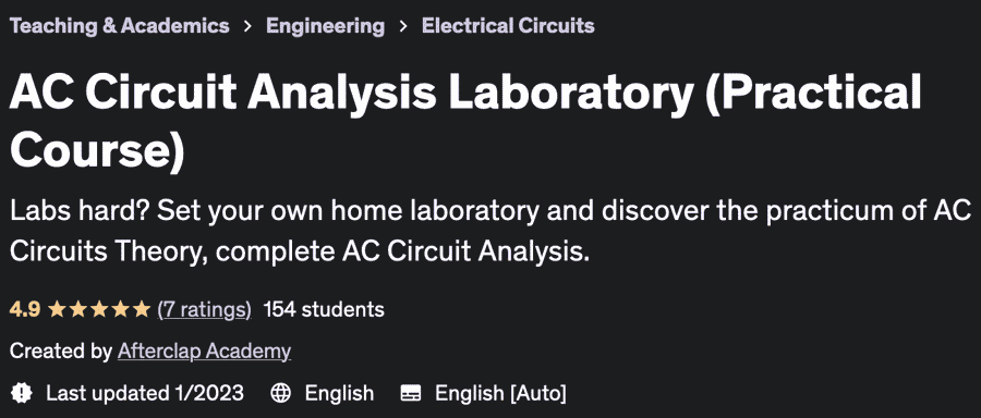 Pictures · Udemy — AC Circuit Analysis Laboratory (Practical Course) 2022-12