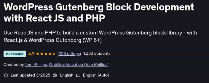 图片 · WordPress Gutenberg 区块开发 React JS 和 PHP 2025-3