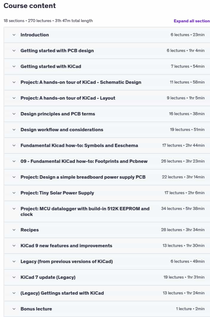 Course topics · PCB design with KiCad – updated for KiCad 9 2025-7
