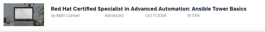 Pictures · Pluralsight — Red Hat Certified Specialist in Advanced Automation: Ansible Tower Basics 2024-10