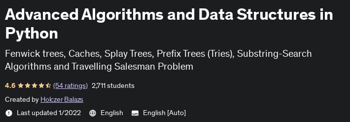 Pictures · Udemy — Advanced Algorithms and Data Structures in Python 2022-1