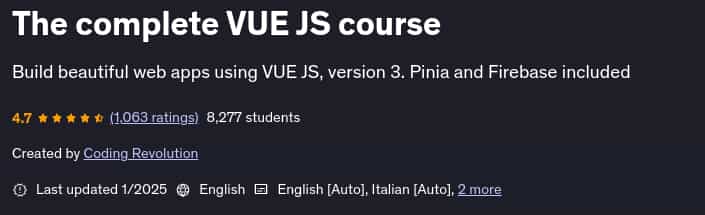 Pictures · Udemy — The complete VUE JS course 2025-1