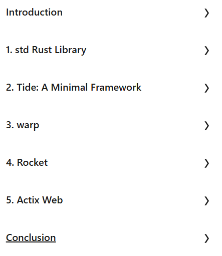 Course topics · LinkedIn — Rust Web Frameworks: Build Real World Projects with Actix, Rocket, Warp, Tide, and std Library 2024-4