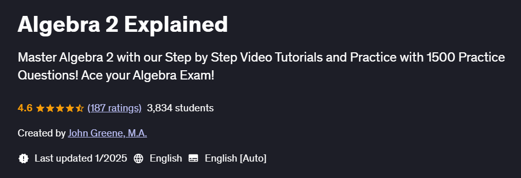 Pictures · Udemy — Algebra 2 Explained 2025-1