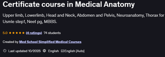 Pictures · Certificate course in Medical Anatomy 2025-10