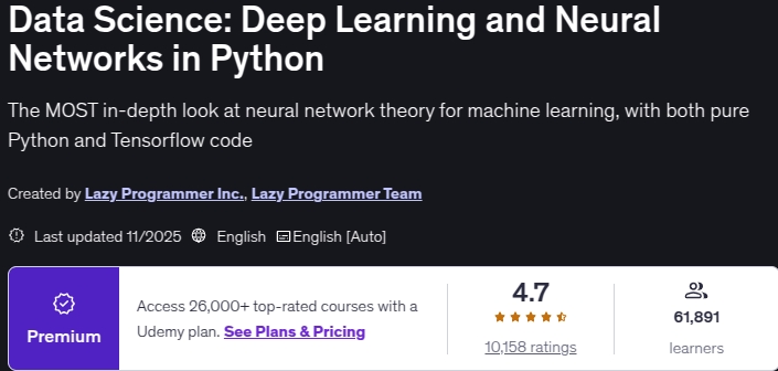 Pictures · Data Science: Deep Learning and Neural Networks in Python 2025-11