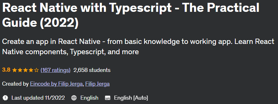 Pictures · React Native with Typescript – The Practical Guide (2022) 2022-11