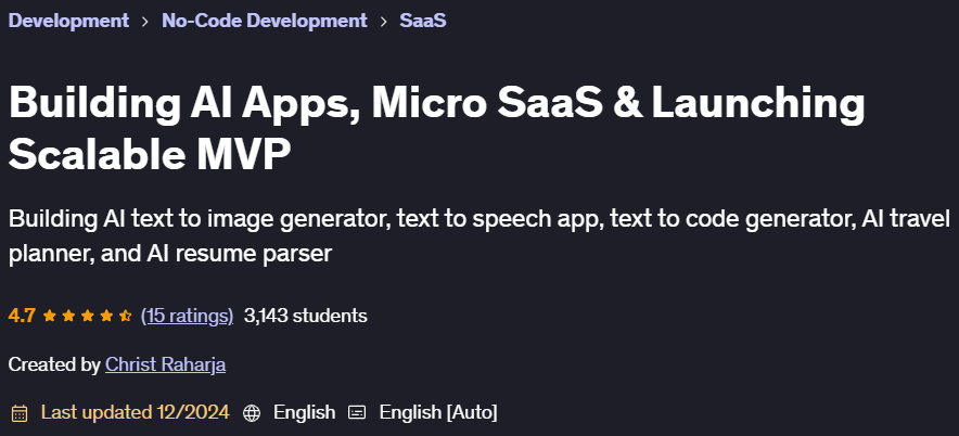 Pictures · Udemy — Building AI Apps, Micro SaaS & Launching Scalable MVP 2024-2