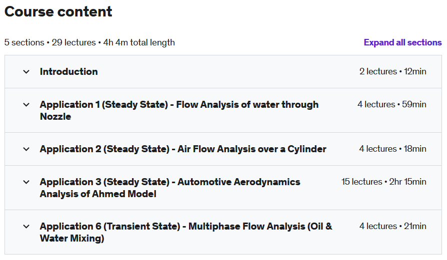 Course topics · Udemy — Ansys Fluent – Computational Fluid Dynamics (CFD) 2021-12
