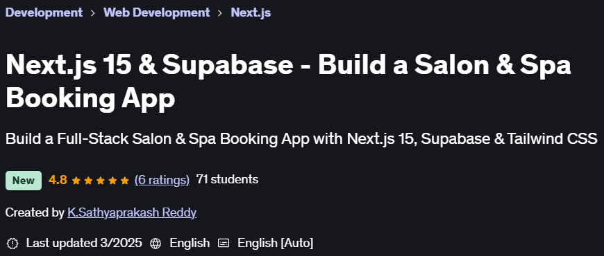 Pictures · Udemy — Next.js 15 & Supabase – Build a Salon & Spa Booking App 2025-1