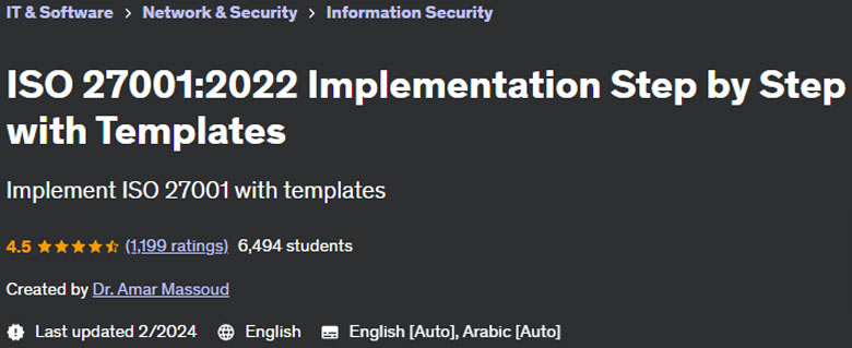 Pictures · Udemy — ISO 27001:2022 Implementation Step by Step with Templates 2023-4
