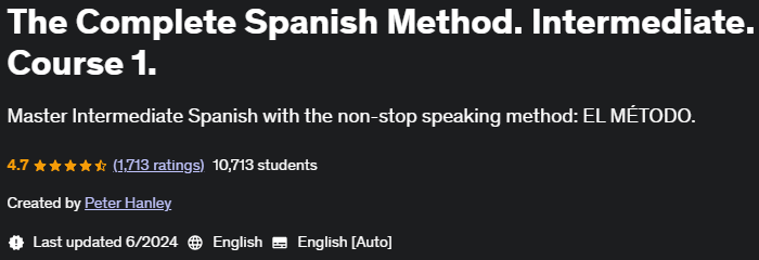Pictures · Udemy — The Complete Spanish Method. Intermediate. Course 1. 2023-5