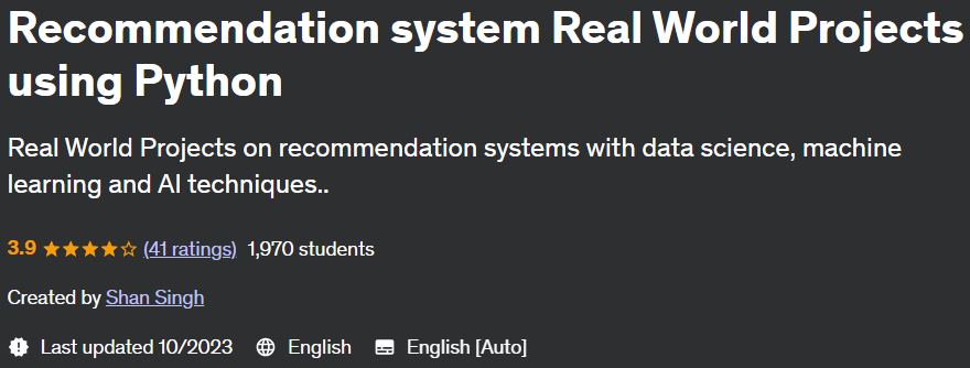 Pictures · Recommendation system Real World Projects using Python 2022-1