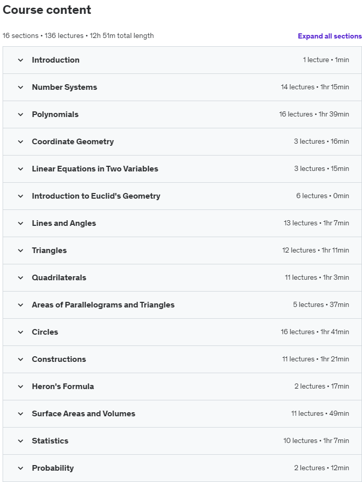 Course topics · Math in Action: Master Math Through Practical Applications 2023-6