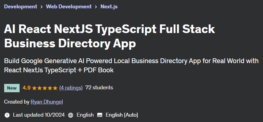 Pictures · Udemy — AI React NextJS TypeScript Full Stack Business Directory App 2024-10