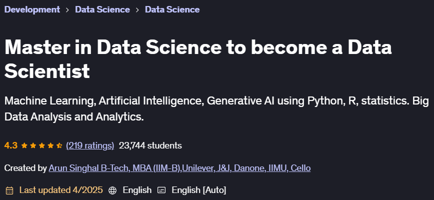 Pictures · Udemy — Master in Data Science to become a Data Scientist 2024-1
