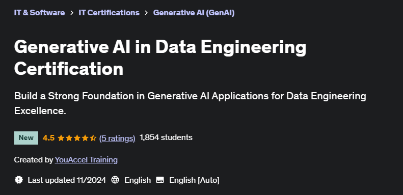 Pictures · Generative AI in Data Engineering Certification 2024-11
