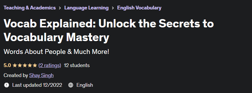 Pictures · Udemy — Vocab Explained: Unlock the Secrets to Vocabulary Mastery 2022-12
