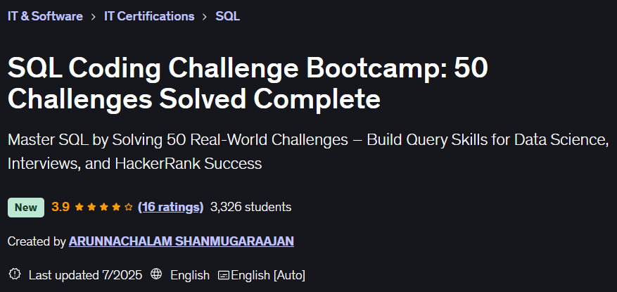 Pictures · SQL Coding Challenge Bootcamp: 50 Challenges Solved Complete 2025-7