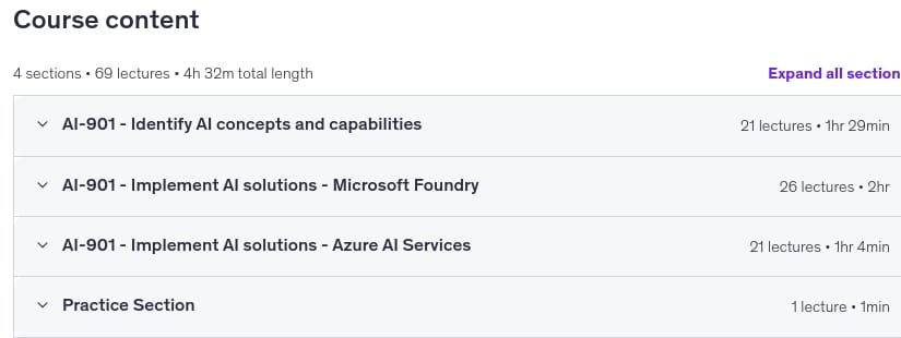 Темы курса · AI-901-Microsoft Azure AI Основная сертификация 2026-7