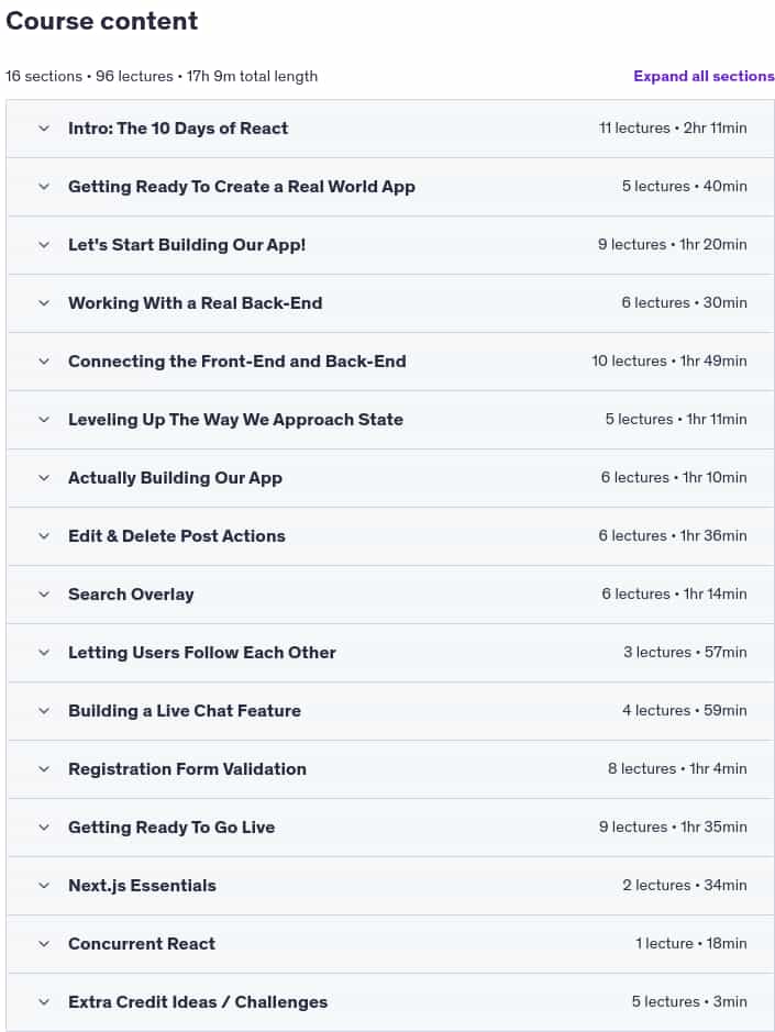 Course topics · React For The Rest Of Us 2025-3