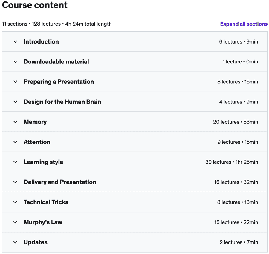 Course topics · The Complete PowerPoint Design and Delivery Course for 2023 2021-11